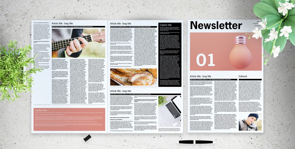 Black and White Newsletter Layout