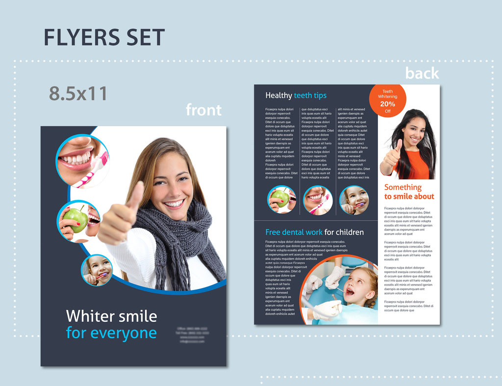 Blue and White Flyer Layout Set