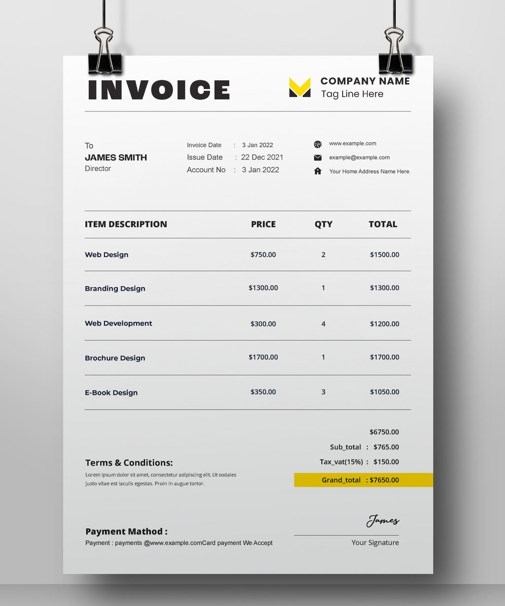 Clean Invoice Layout