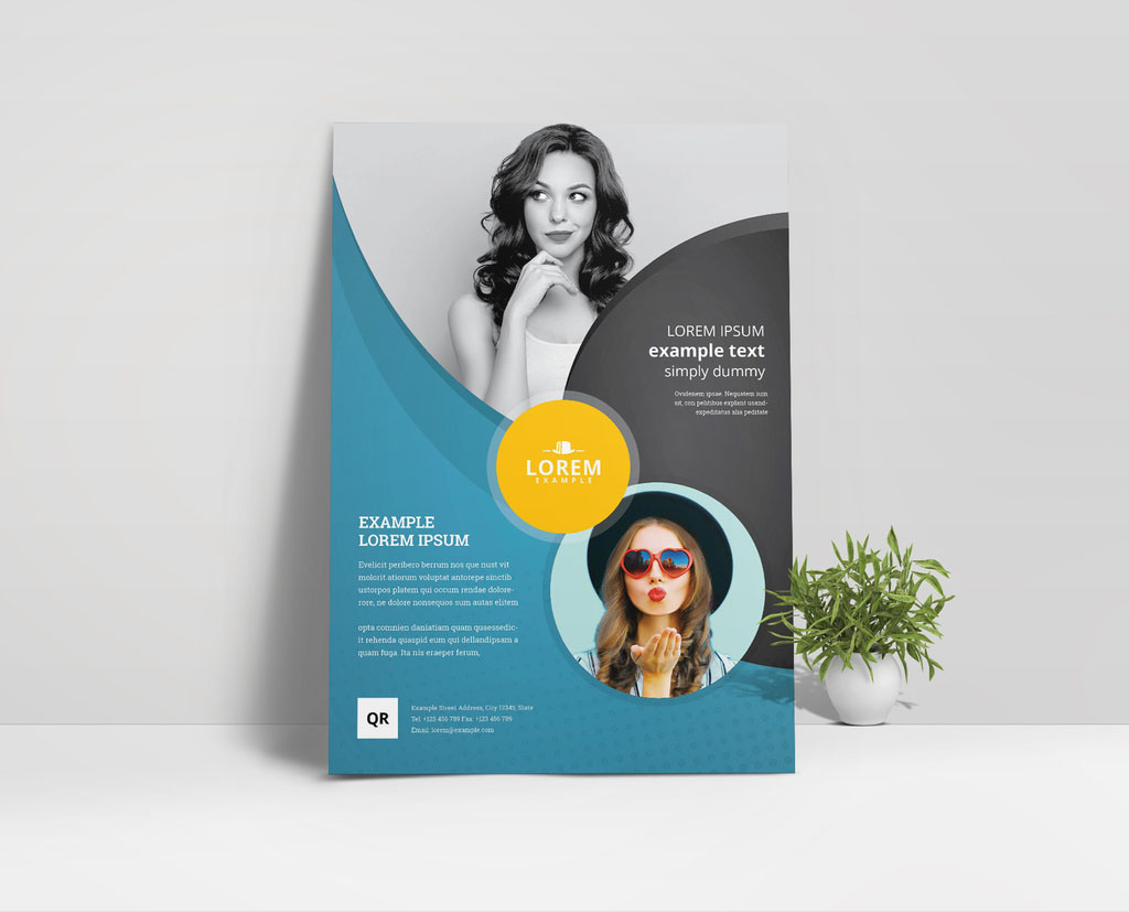 Corporate Business Flyer Layout with Black Accents