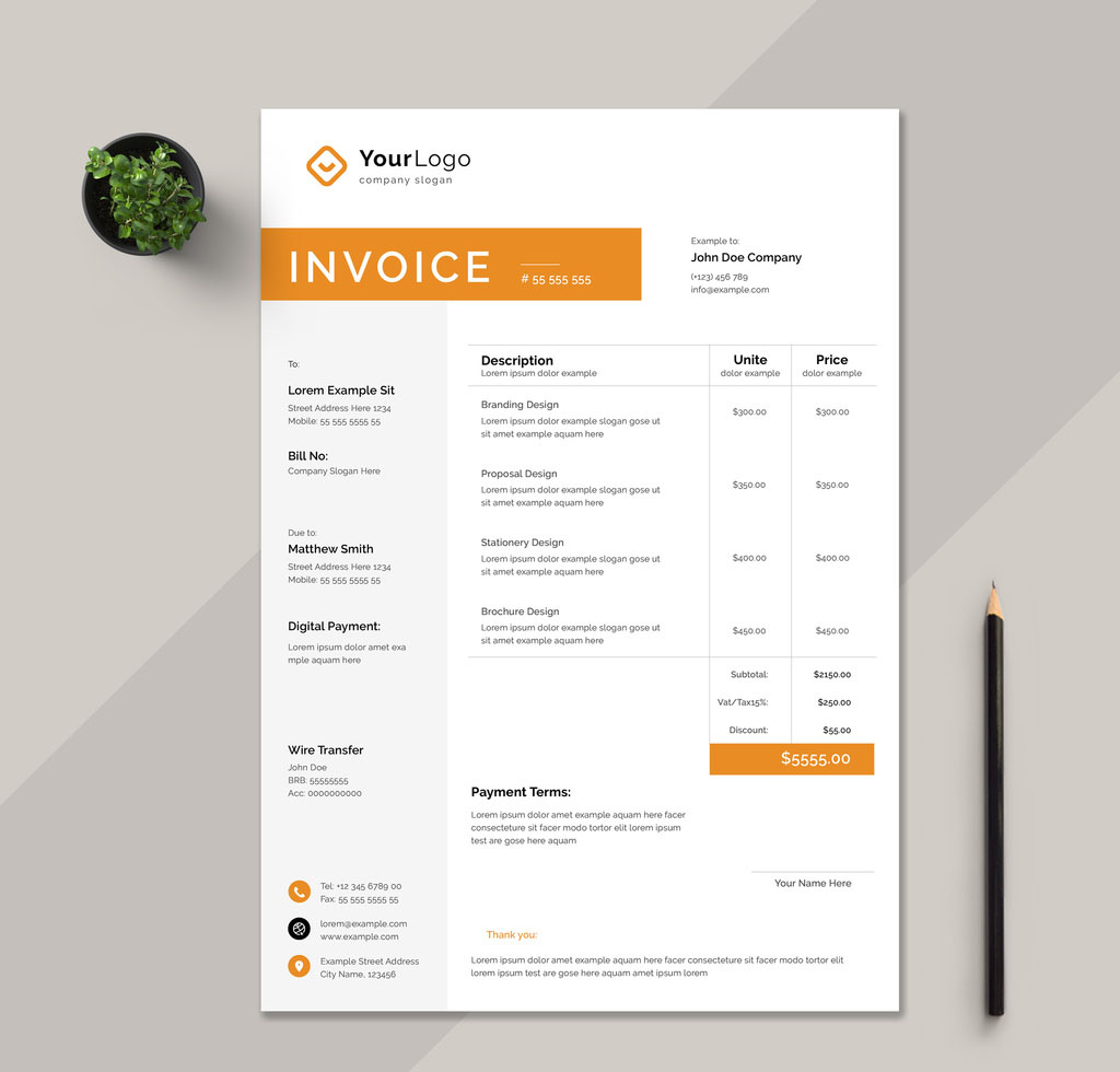 Creative Invoice Layout