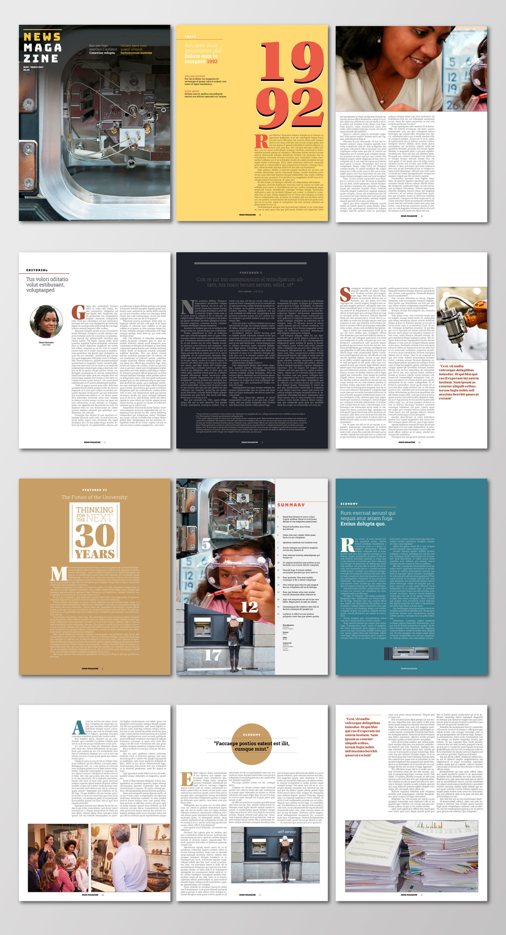 Free News Magazine Layout Template for Adobe InDesign (INDD Format)