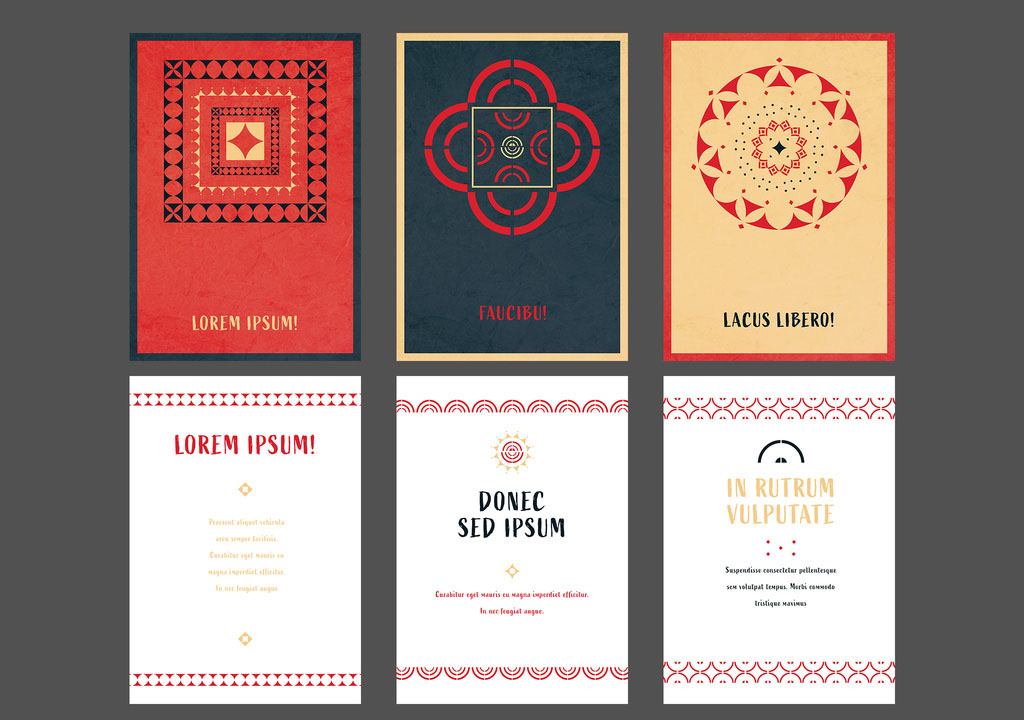 Greeting Card Set with Geometric Patterns