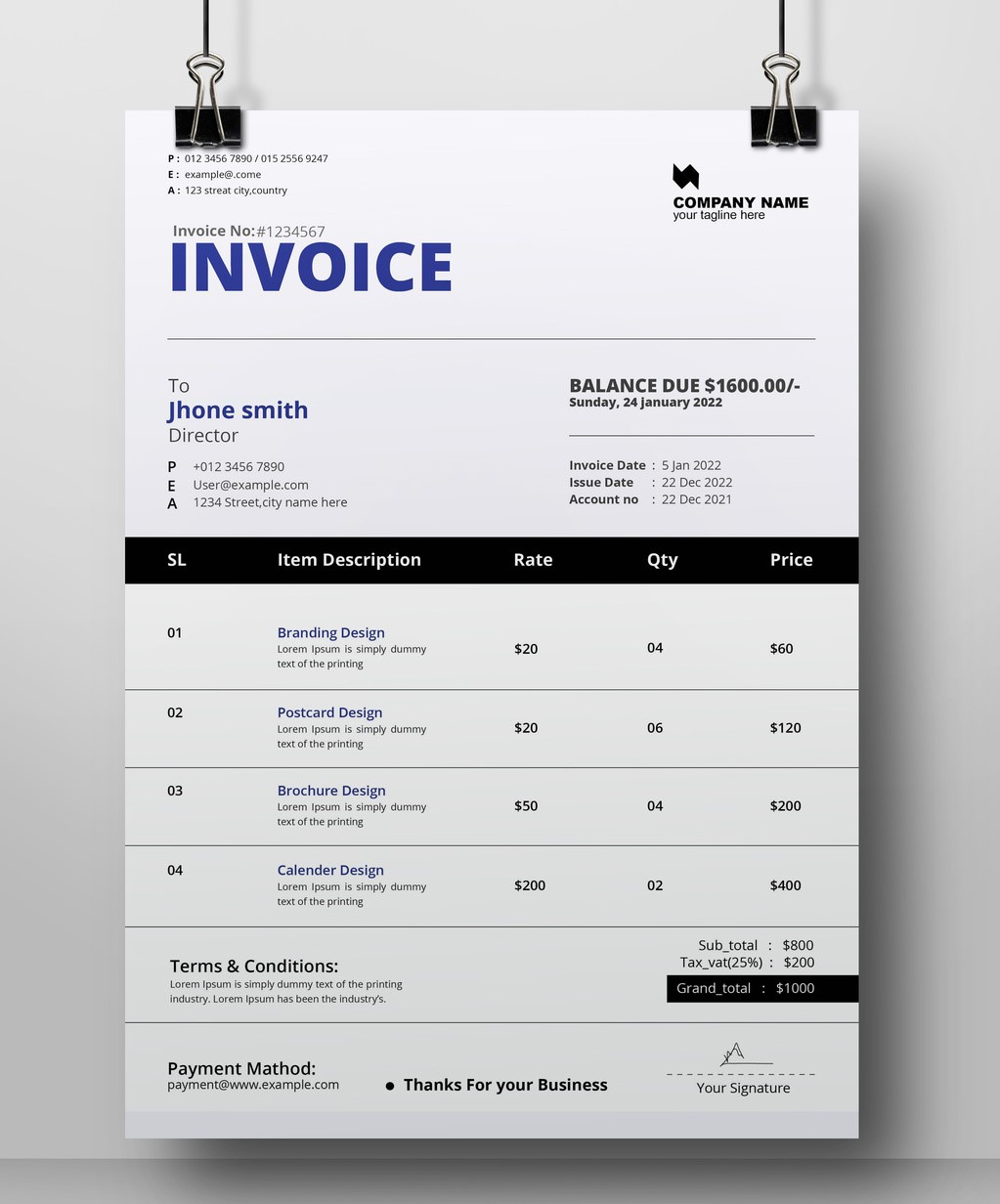 Invoice Design Layout
