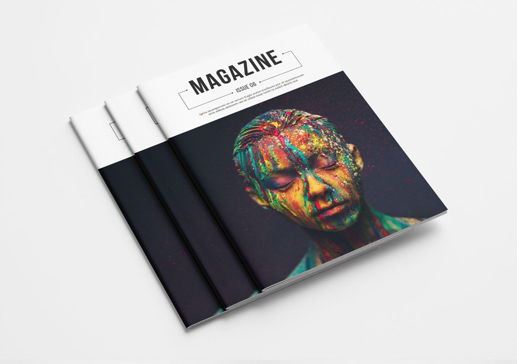 Magazine Layout with Orange Accents