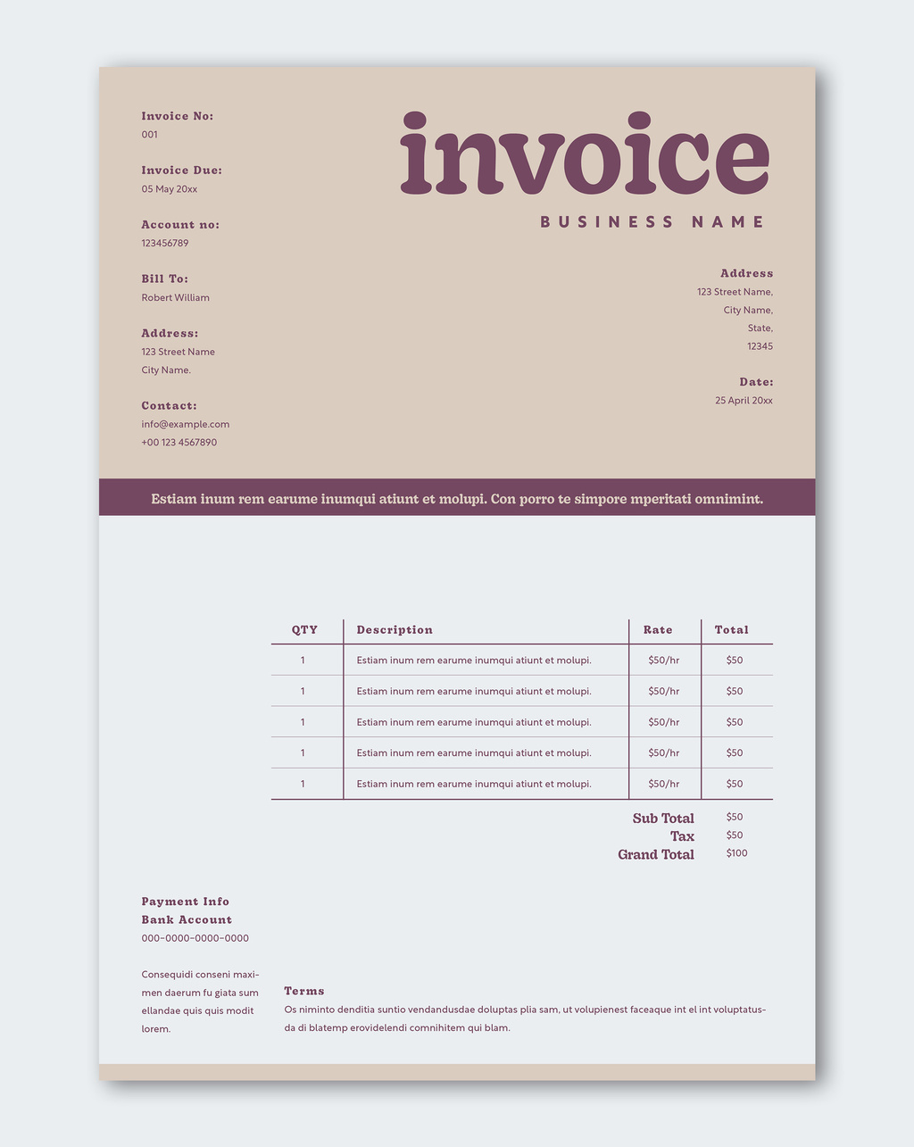 Modern and Simple Invoice Layout
