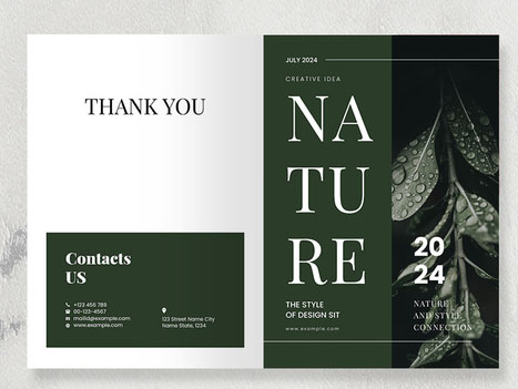 Nature Brochure Layout with Green Accents