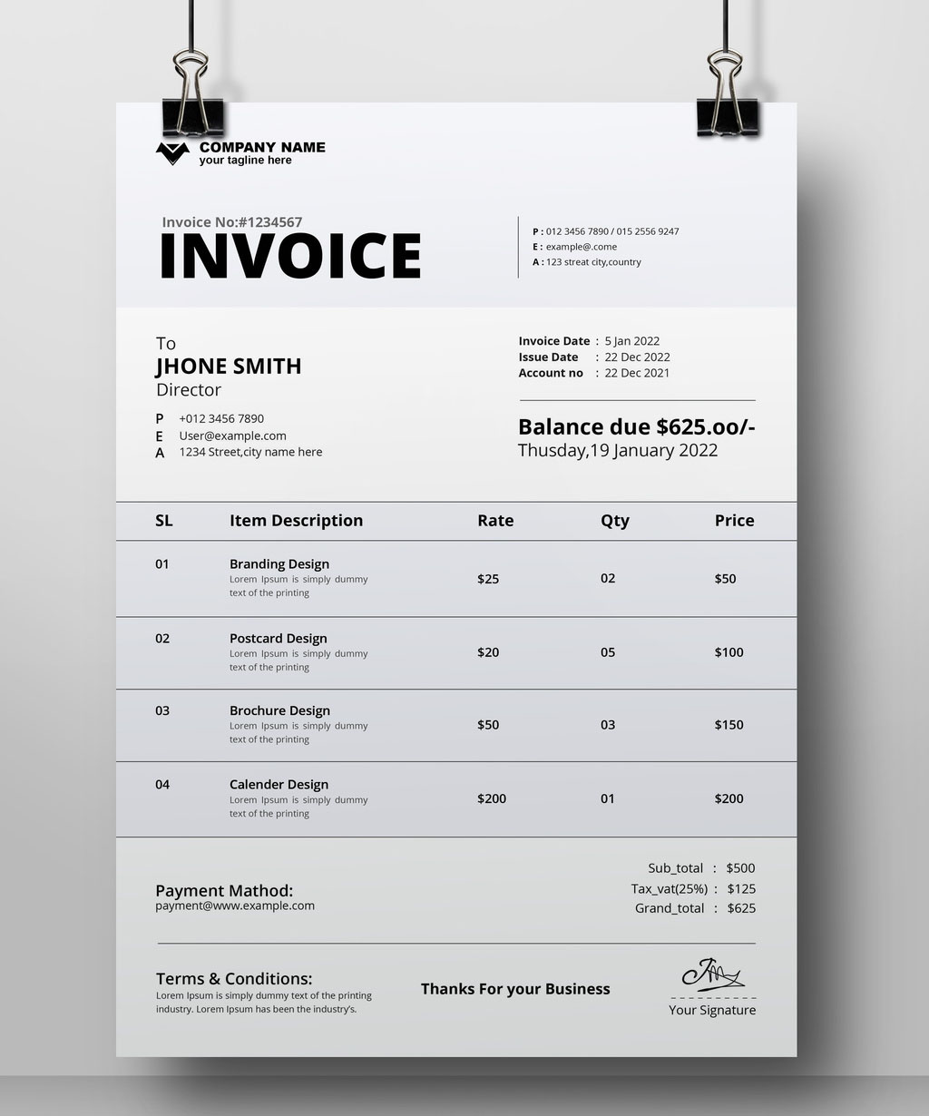 New Invoice Layout