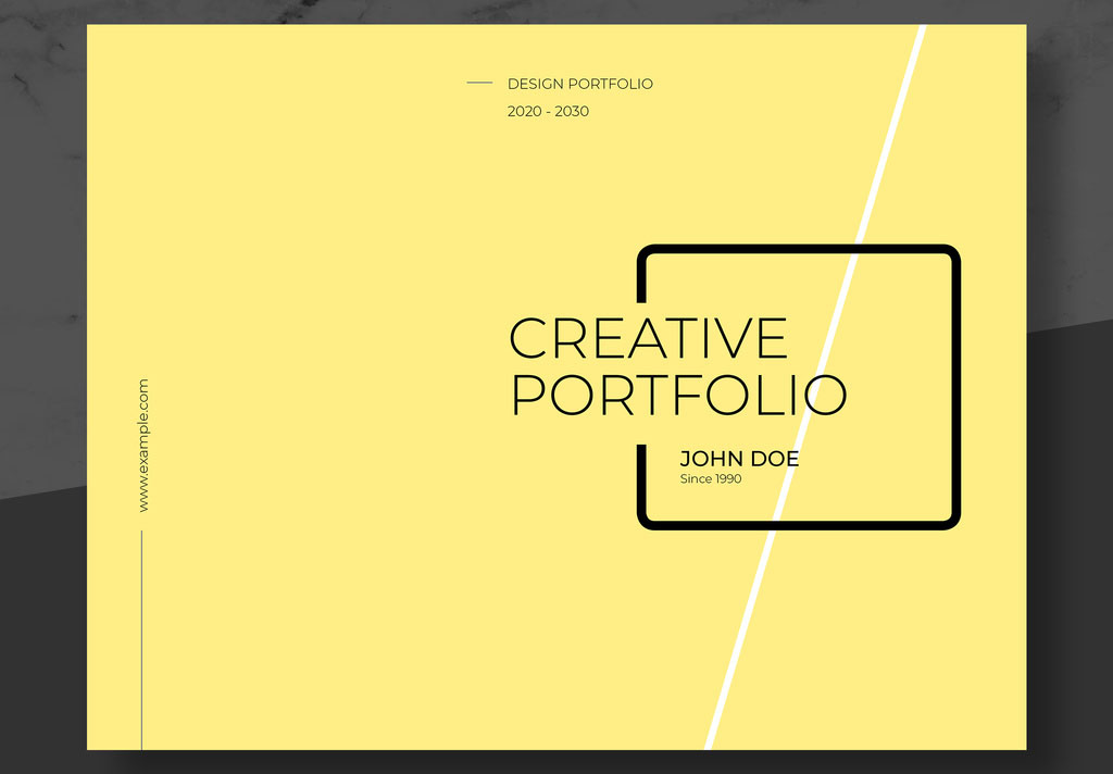 Personal and Agency Portfolio Layout with Yellow Accents