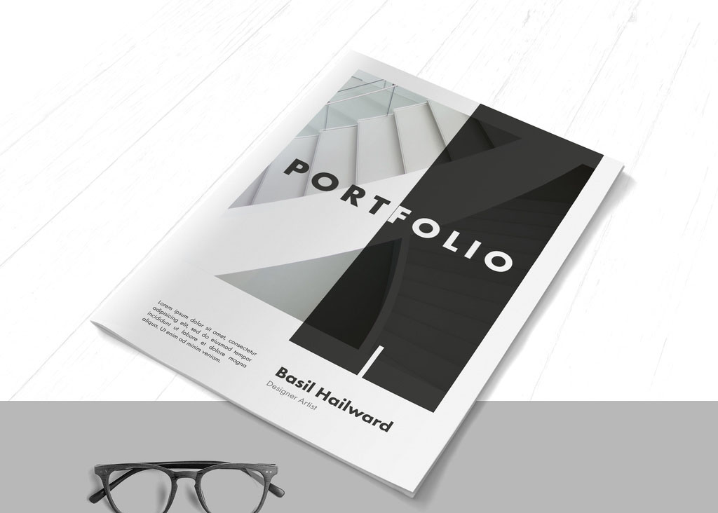 Portfolio Layout with Gray Accents
