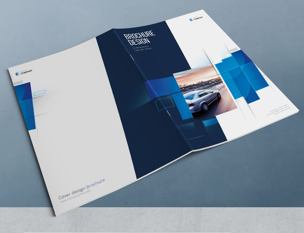 Business Report Cover Layout Set with Blue Dynamic Elements