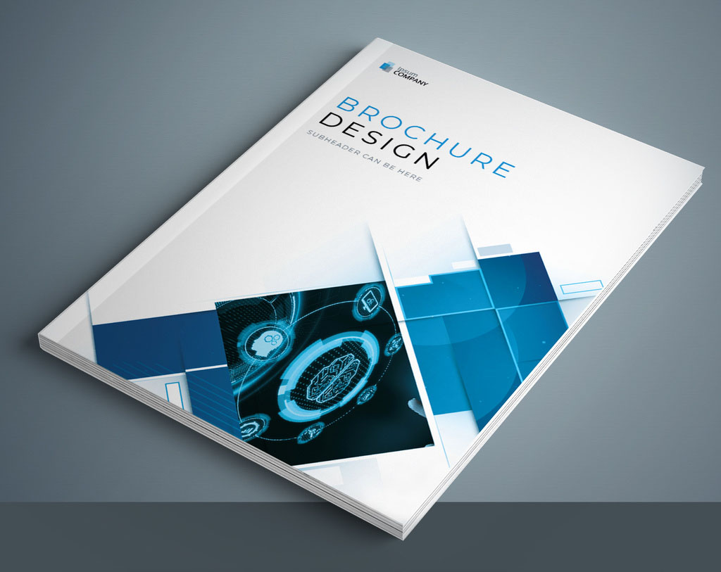 Business Report Cover Layout Set with Blue Elements