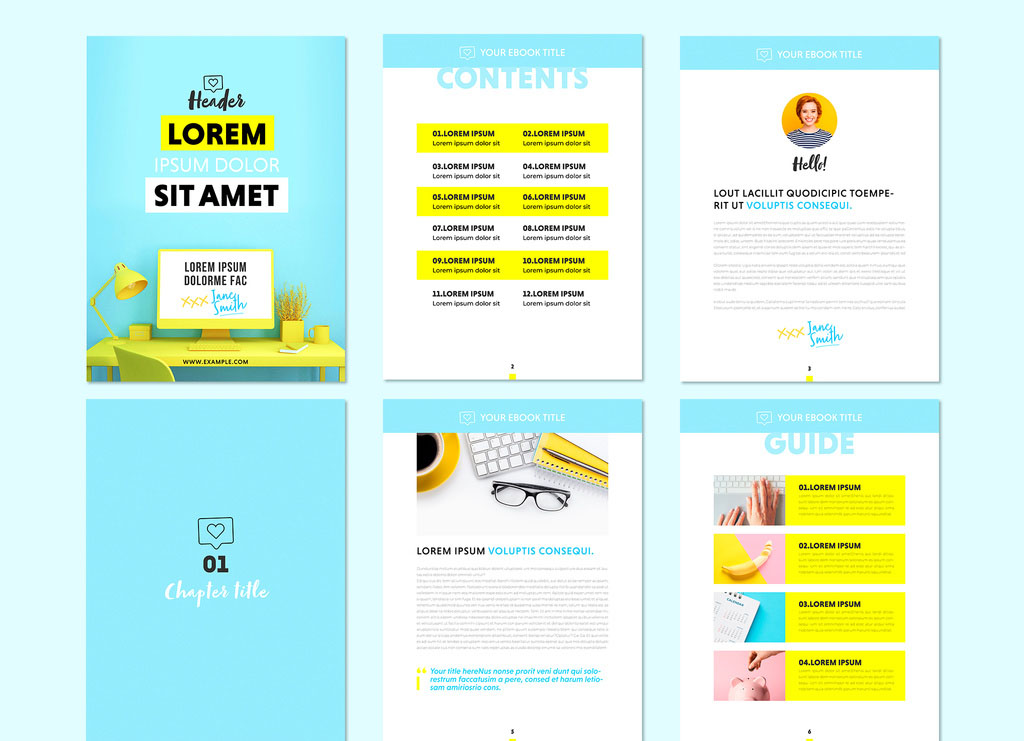 Colorful E-Course Workbook Layout