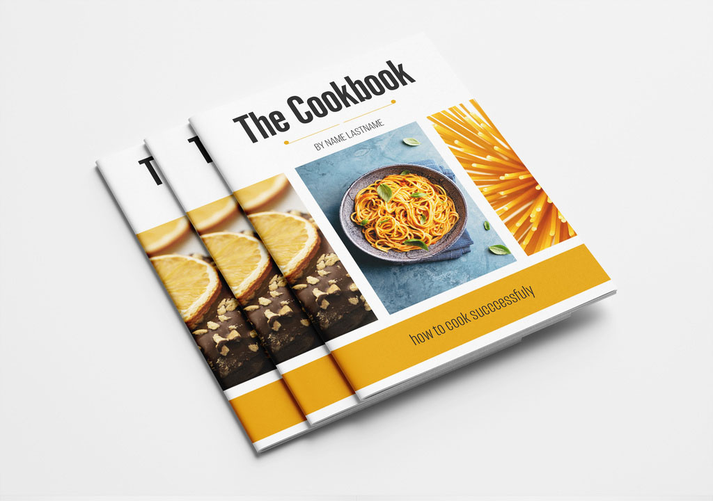 Cookbook Layout with Orange Accents