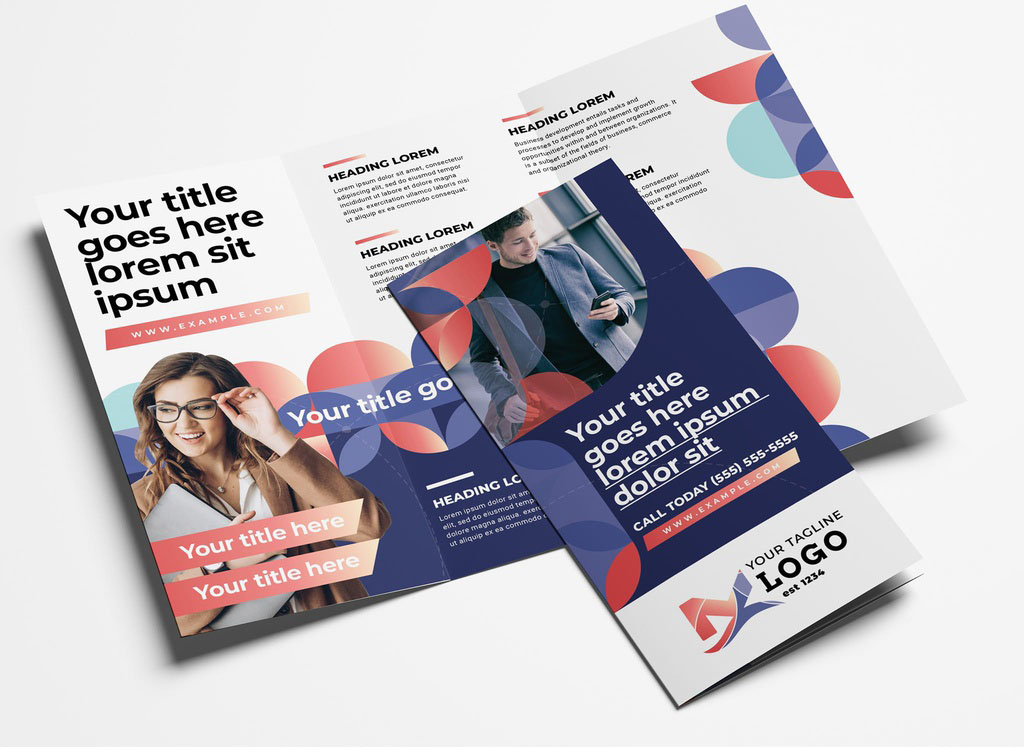 Corporate Brochure Trifold with Modern Circular Pattern