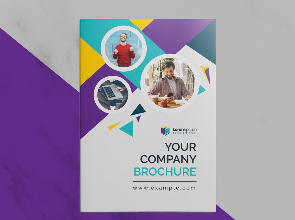 Corporate Brochure with Multicolored Accents