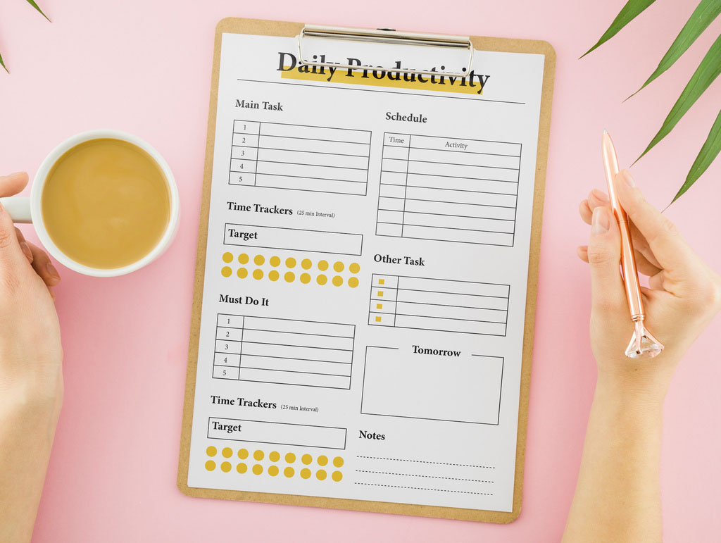 Daily Productivity Planner to Do List Layout