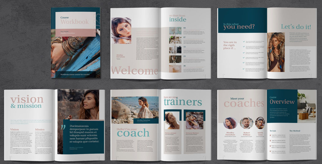ebook Workbook Course Creator with Turquoise and Beige Accents