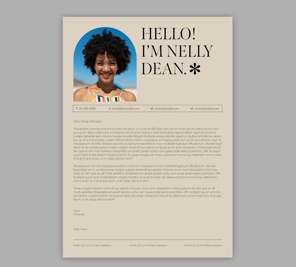 
Modern Resume Layout with Tan Accent