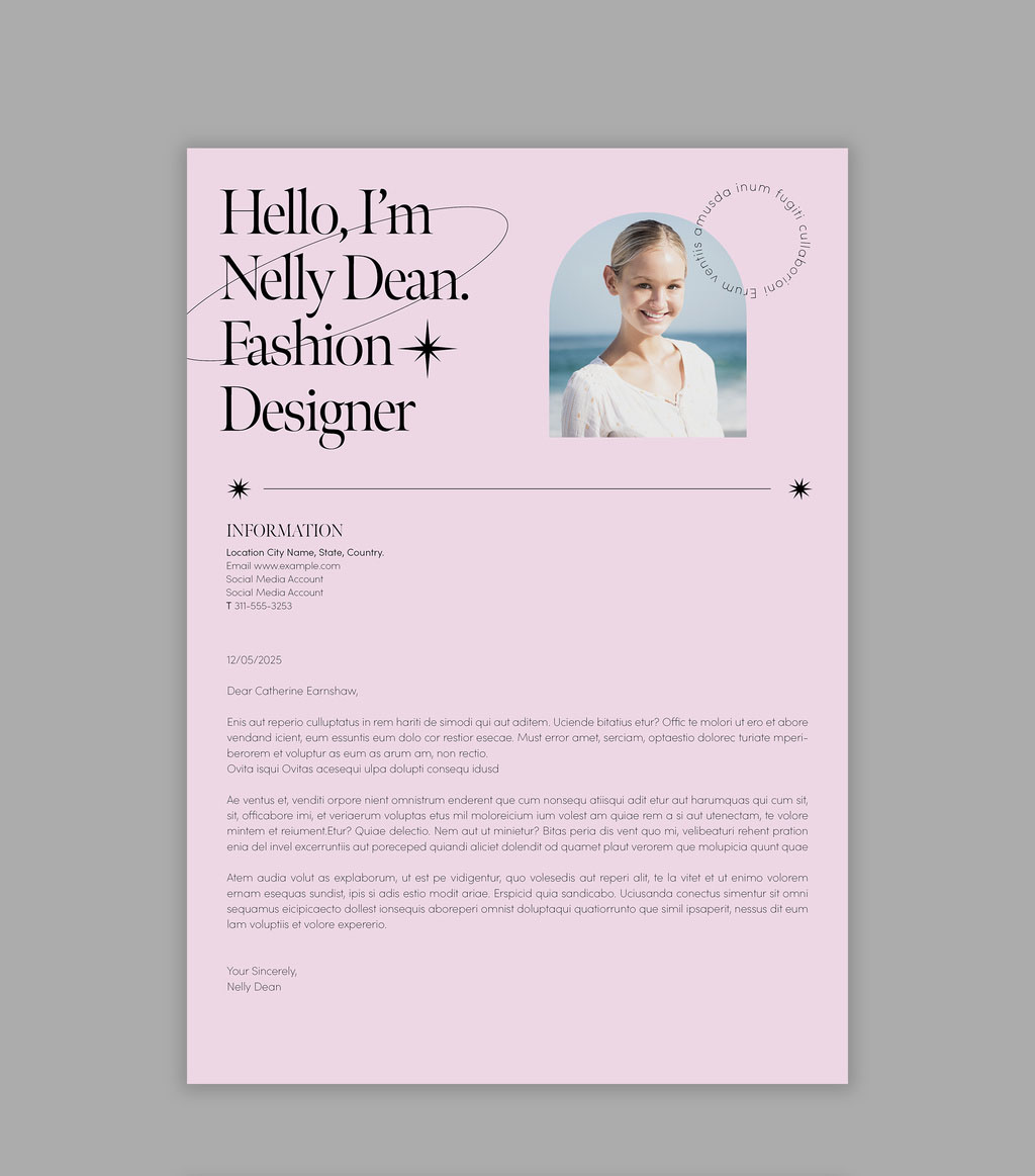 Pink Modern Resume Layout Design