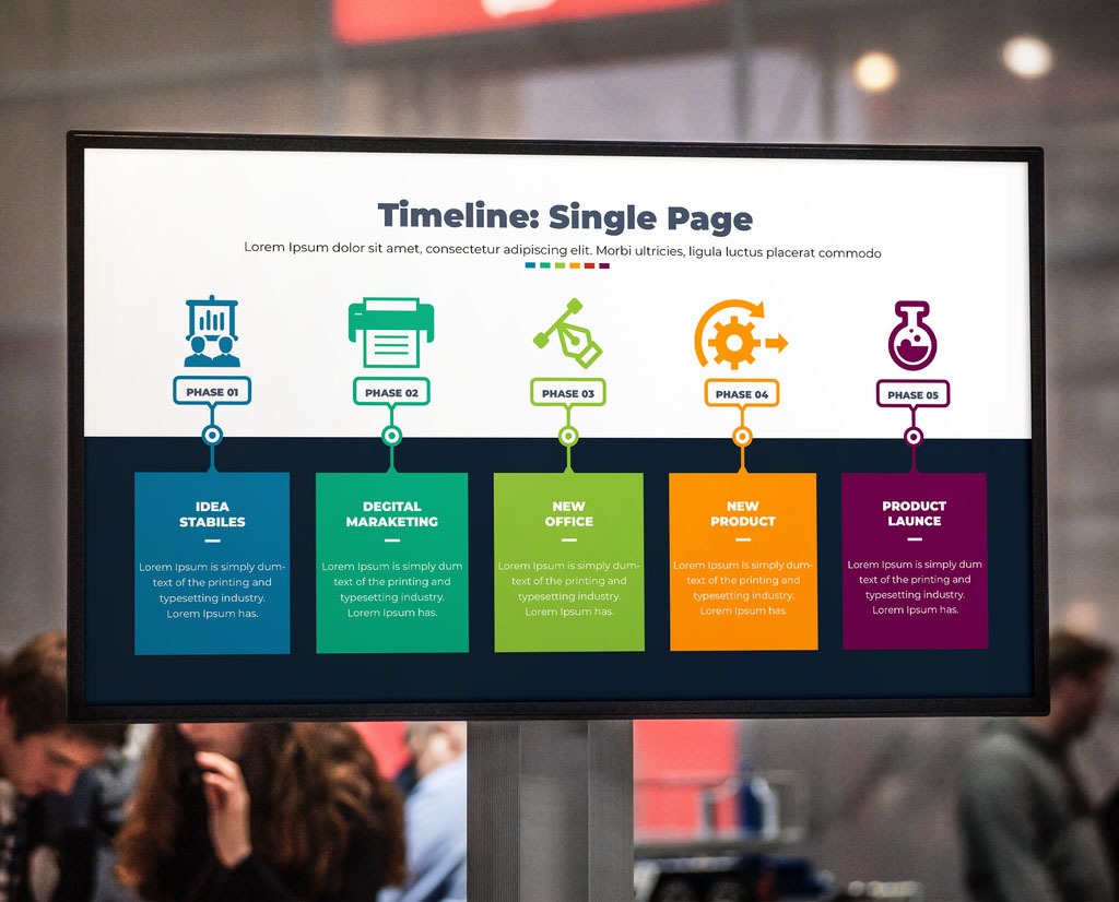 Timeline Infographic with Colorful Icons