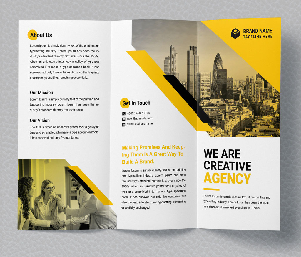 Tri Fold Brochure Layout for Corporate Business