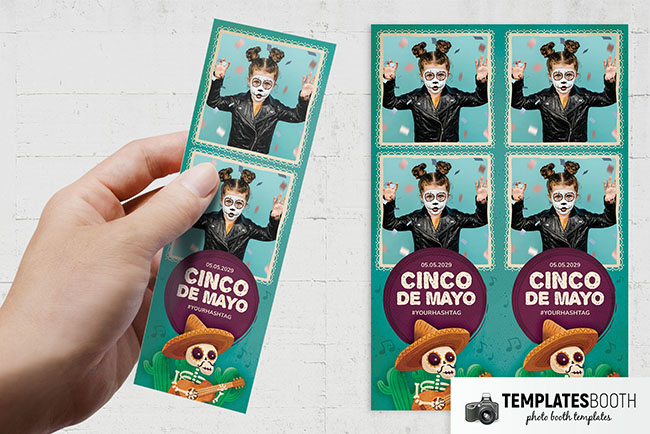 Cinco de Mayo Photo Booth Template with Mexican Style