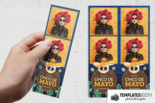 Cinco de Mayo Photo Booth Template in Blue