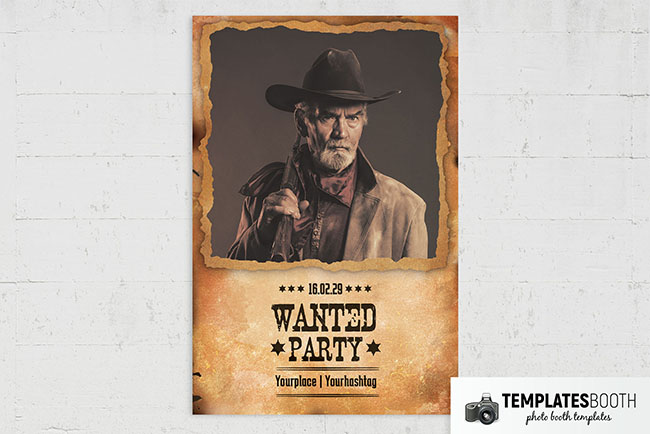 Wanter Poster / Country & Western Photo Booth Template