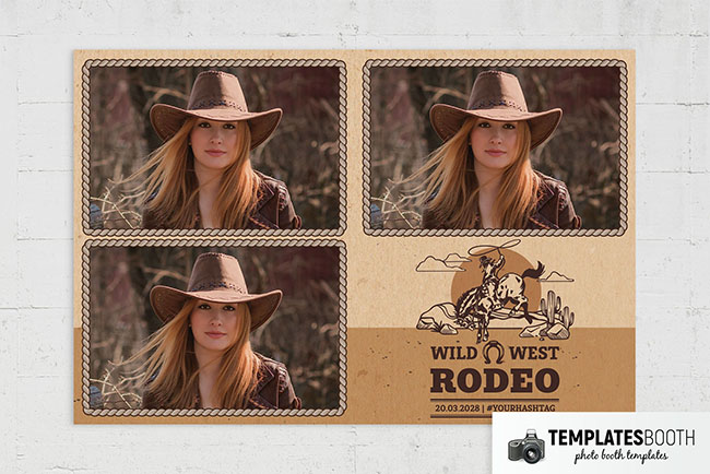 Rodeo Cowboy Country & Western Photo Booth Template