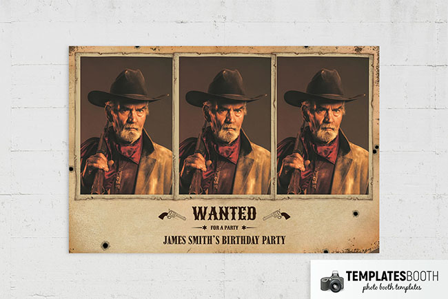 Rustic Wanted Poster Country & Western Photo Booth Template