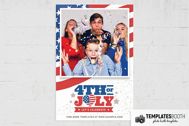 Patriotic Modern 4th July Photo Booth Template